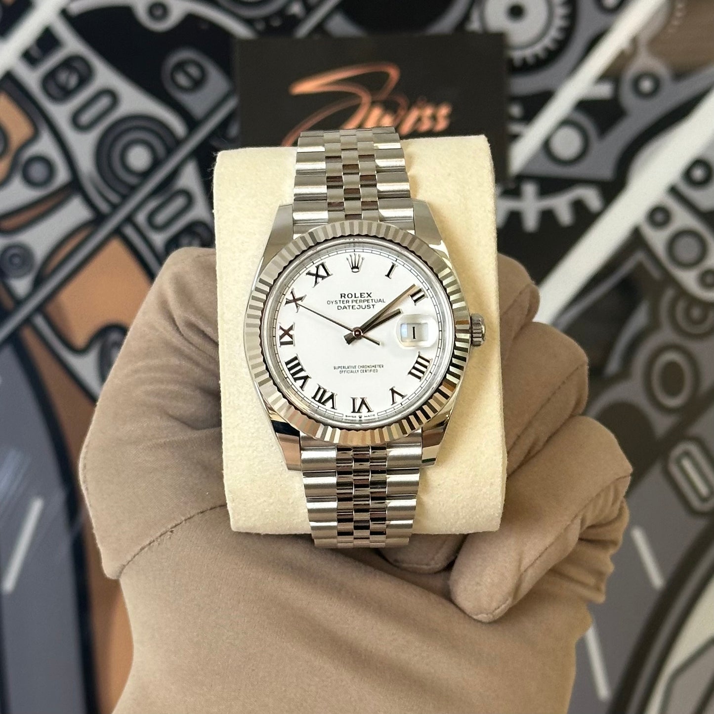 NEW Rolex Datejust 41 White Roman 126334