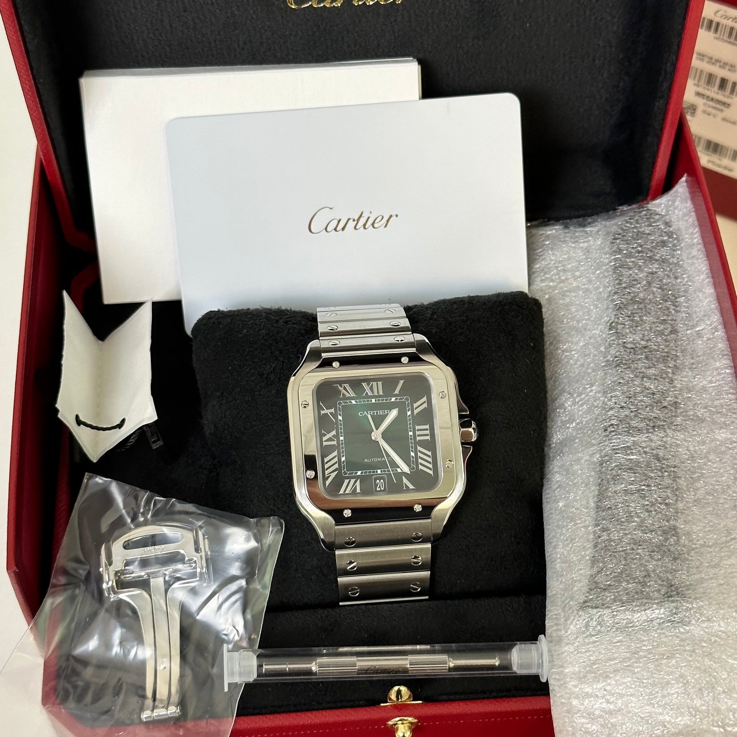 NEW Cartier Large Green Santos WSSA0062