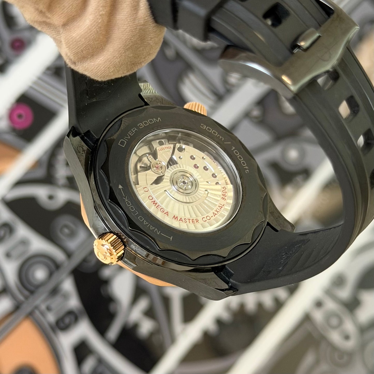 Omega Black Ceramic Bezel Rose Gold Case 210.62.44.20.01.001