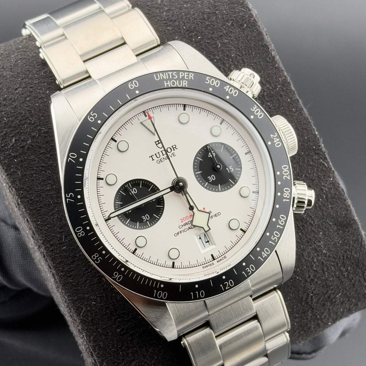 NEW Tudor Black Bay Chrono White 3-Link 79360N